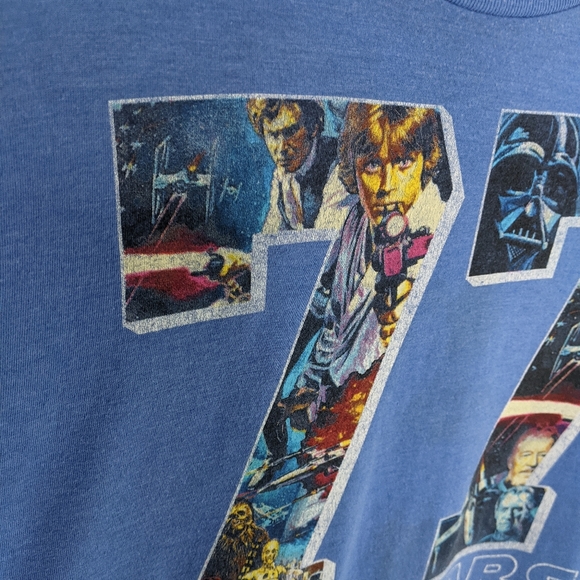 Star Wars 77 Graphic Tee Distressed Worn Stained - Picture 3 of 12